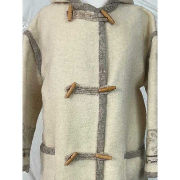 Alafoss Icewool S Ivory 100% Pure Virgin Wool Long Cardigan Sweater Coat - Picture 2 of 16